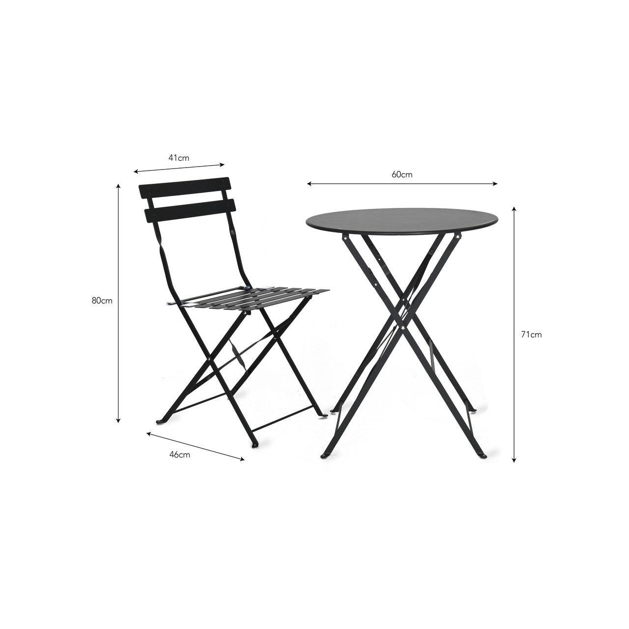Rive Droite Bistro Set, Small in Carbon - Steel-Bistro Furniture & Sets-Yester Home