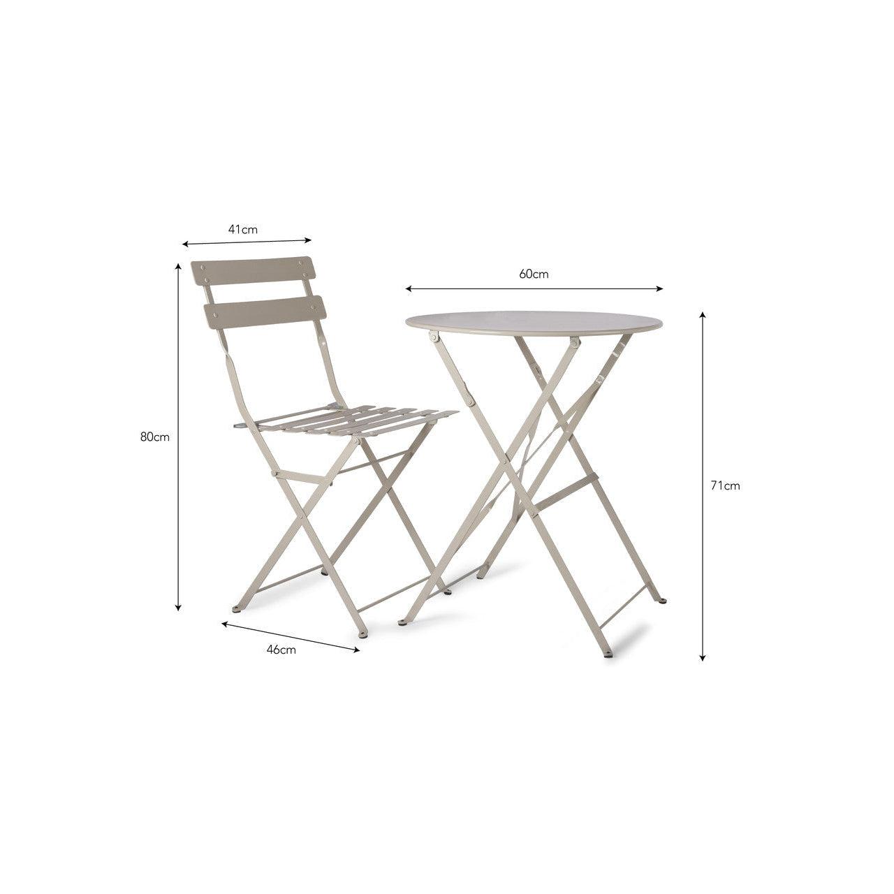 Rive Droite Bistro Set, Small in Clay - Steel-Bistro Furniture & Sets-Yester Home
