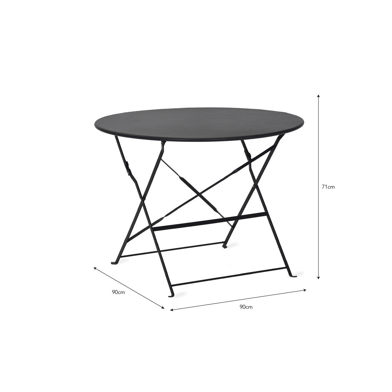 Rive Droite Bistro Table, Large in Carbon-Bistro Furniture & Sets-Yester Home