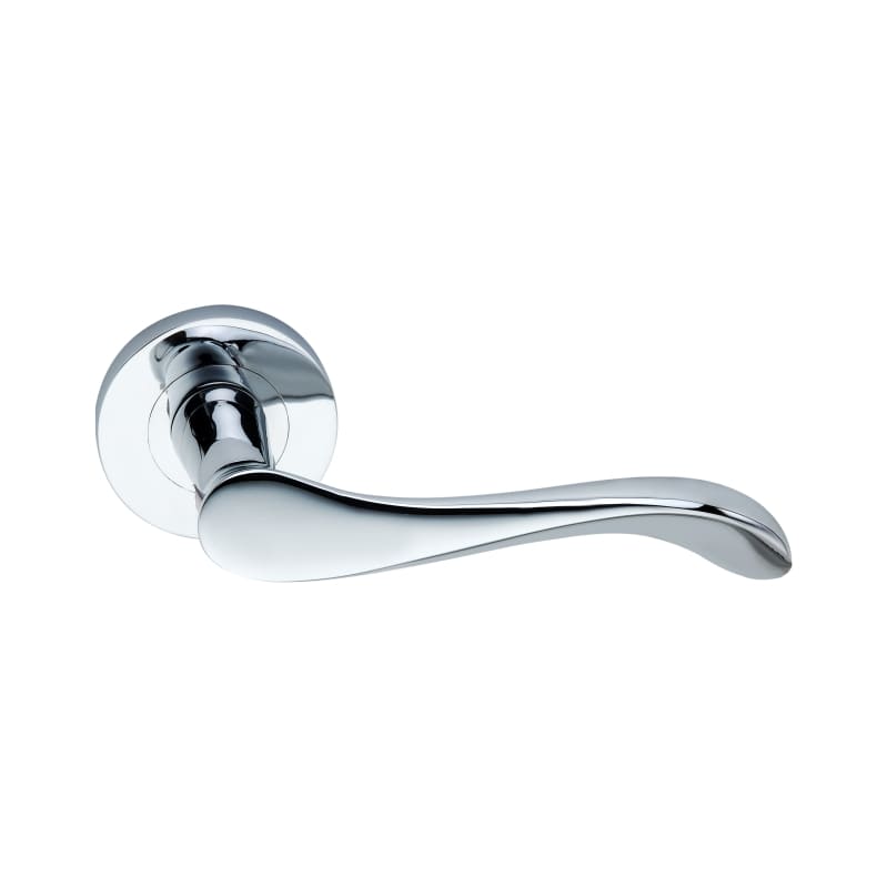 Rosalie Lever Door Handle Polished Chrome-Levers on Rose-Yester Home