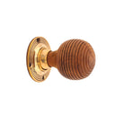 Rosewood Beehive Rim/Mortice Door Knob Aged Brass-Rim Door Knobs-Yester Home