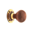 Rosewood Bun Rim/Mortice Door Knob Aged Brass-Rim Door Knobs-Yester Home
