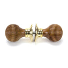 Rosewood & Polished Brass Beehive Mortice/Rim Knob Set | From The Anvil - Mortice Knobs - From The Anvil - Yester Home
