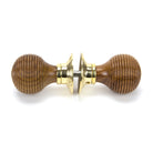 Rosewood & Polished Brass Beehive Mortice/Rim Knob Set | From The Anvil-Mortice Knobs-Yester Home
