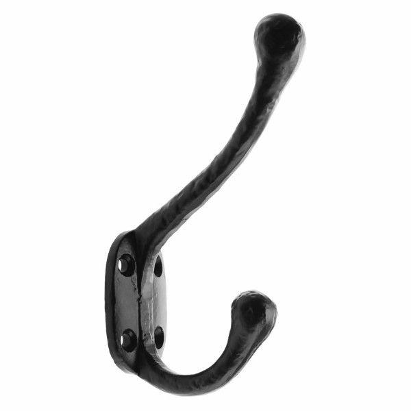 Black Rustic Cast Iron Hat & Coat Hook · 7117 ·-Coat Hooks-Yester Home