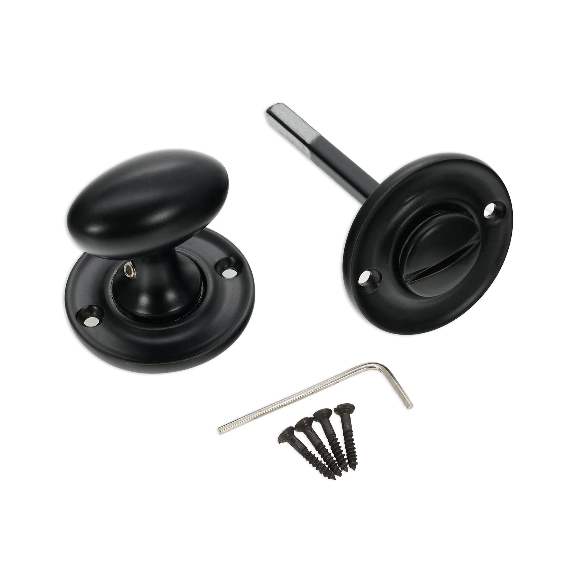 Slimline Turn & Release Matt Black - Thumbturn - Spira Brass - Yester Home
