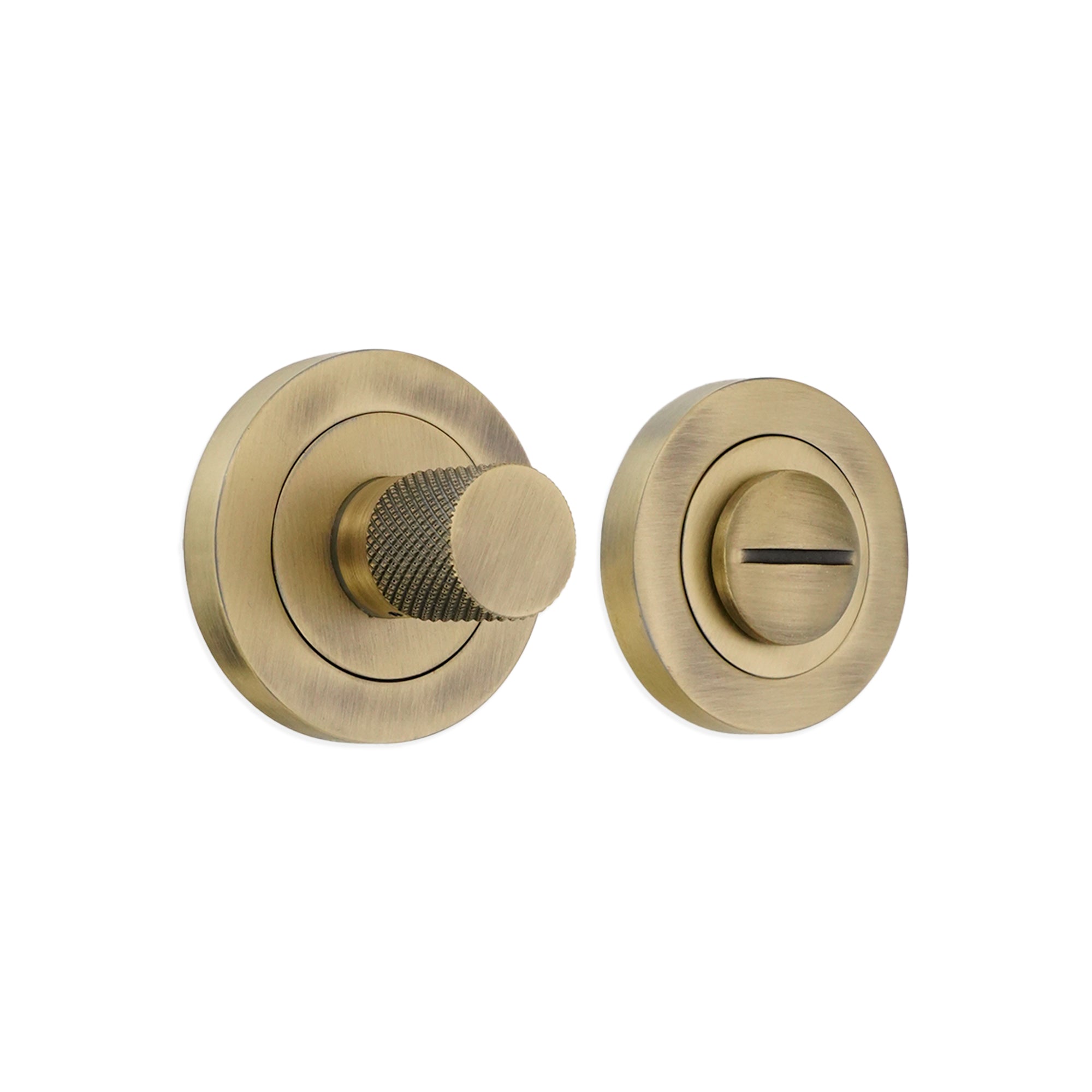 Connaught Knurled Turn & Release Matt Antique - Thumbturn - Spira Brass - Yester Home