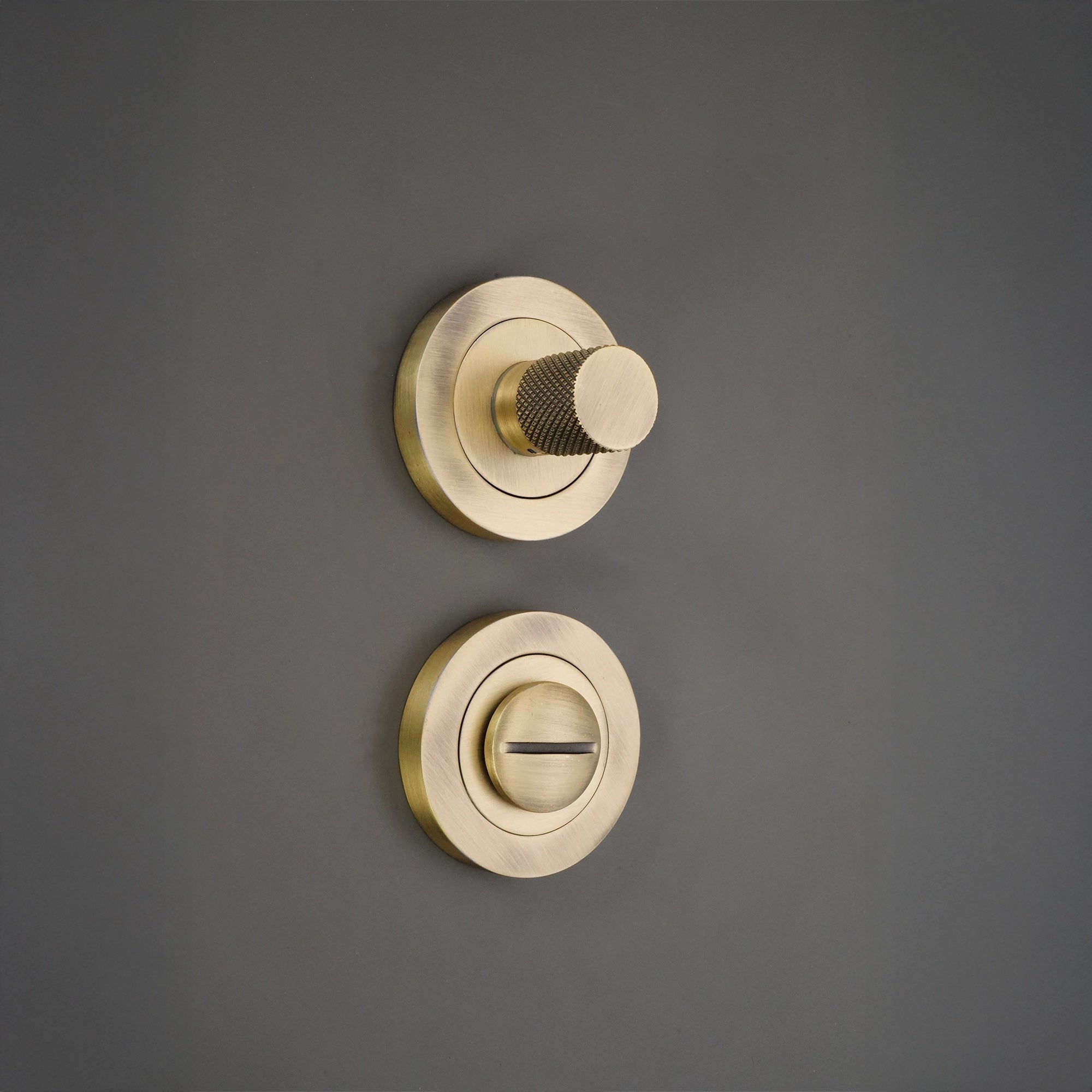 Connaught Knurled Turn & Release Matt Antique - Thumbturn - Spira Brass - Yester Home