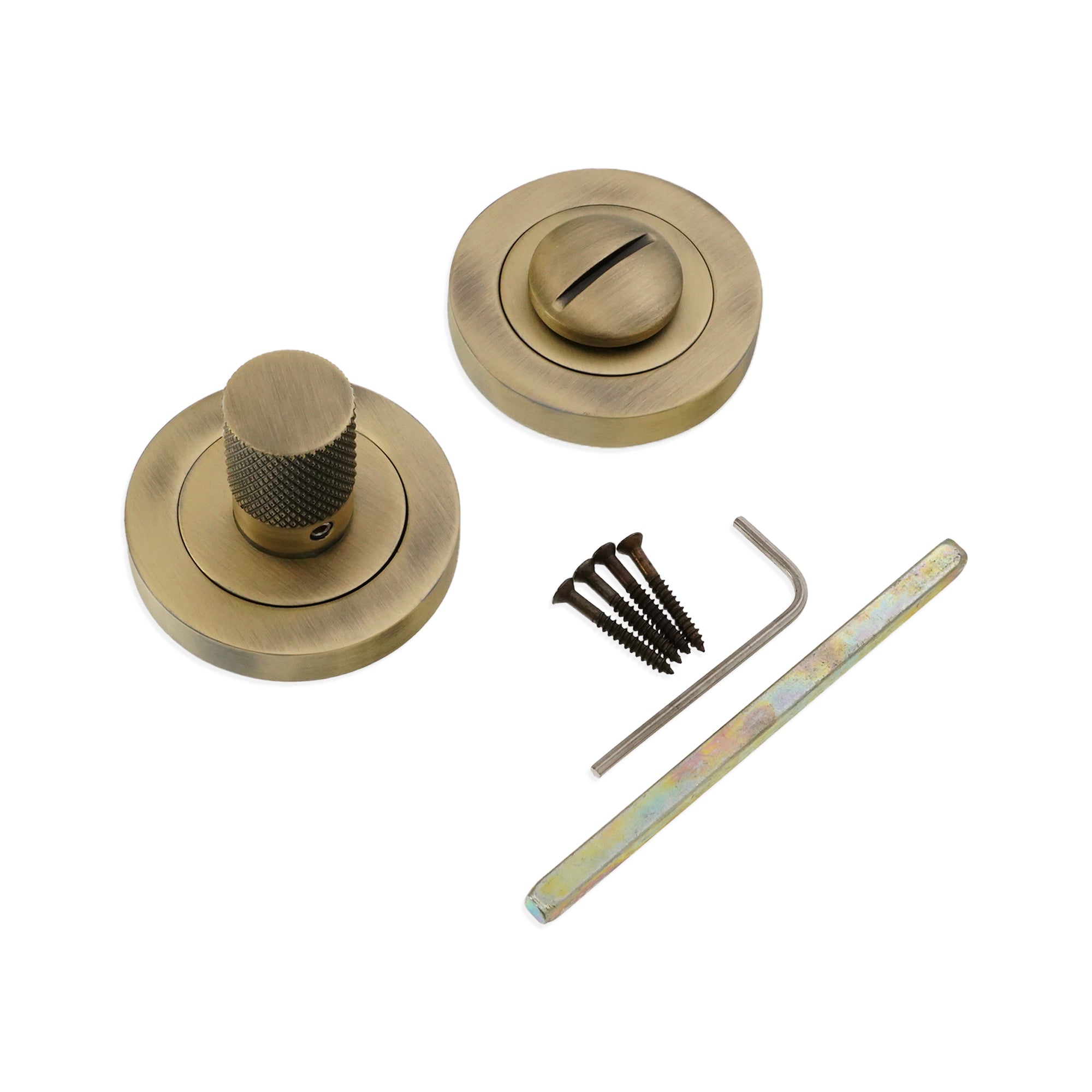 Connaught Knurled Turn & Release Matt Antique - Thumbturn - Spira Brass - Yester Home