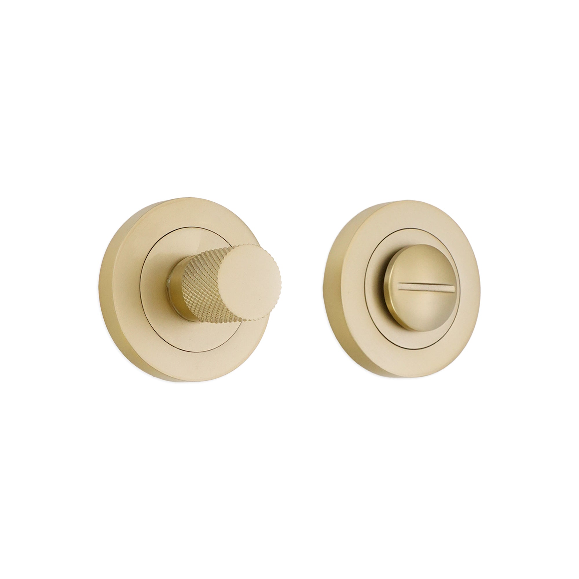 Connaught Knurled Turn & Release Satin Brass - Thumbturn - Spira Brass - Yester Home