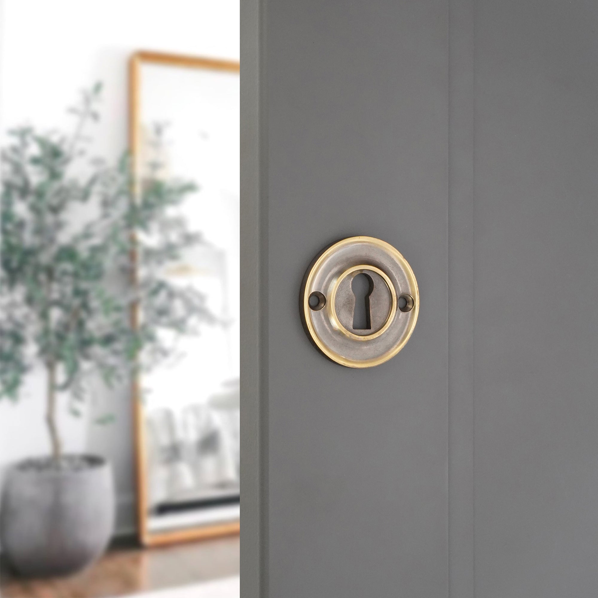 Slimline Standard Escutcheon Aged Brass - Escutcheon - Spira Brass - Yester Home