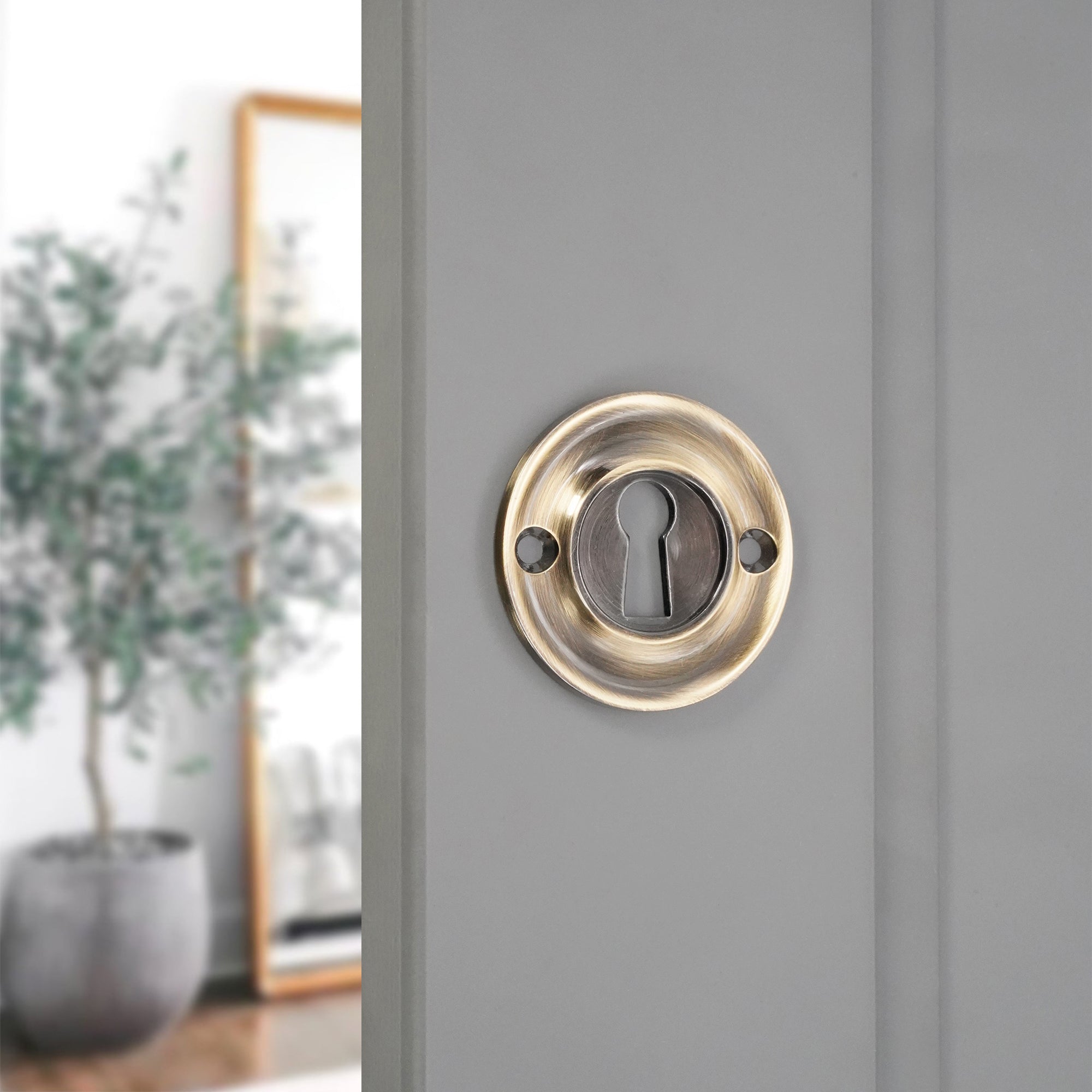 Slimline Standard Escutcheon Antique Brass - Escutcheon - Spira Brass - Yester Home