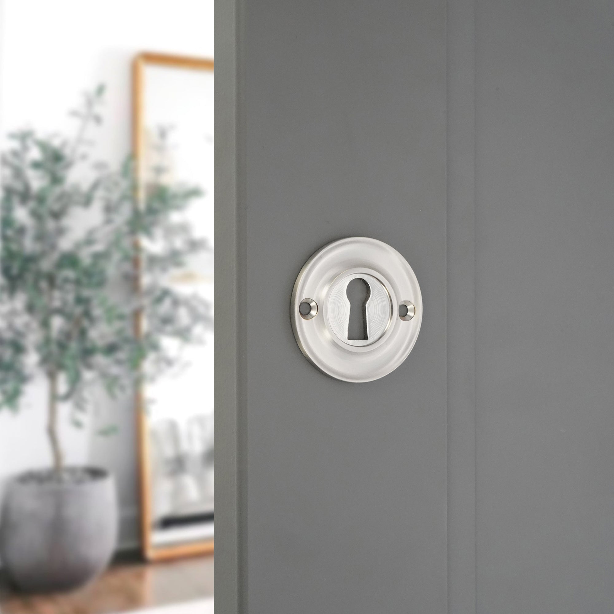 Slimline Standard Escutcheon Satin Nickel - Escutcheon - Spira Brass - Yester Home