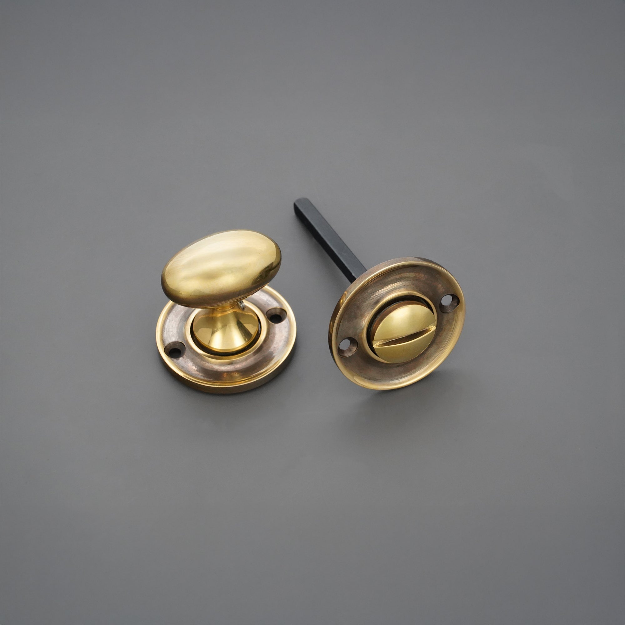 Slimline Turn & Release Aged Brass - Thumbturn - Spira Brass - Yester Home