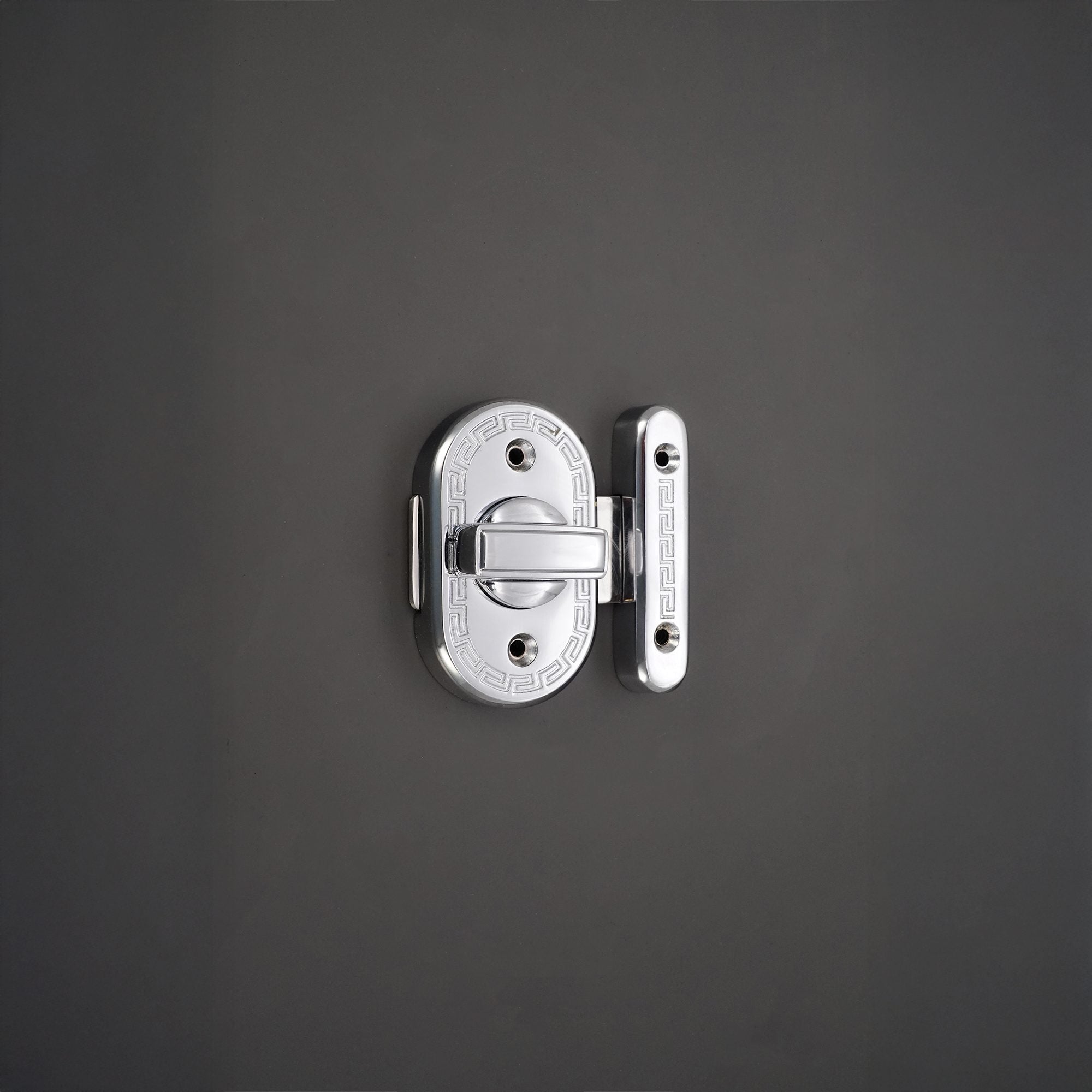 Delta Bathroom Latch Big Polished Chrome - Door Furniture - Spira Brass - Yester Home