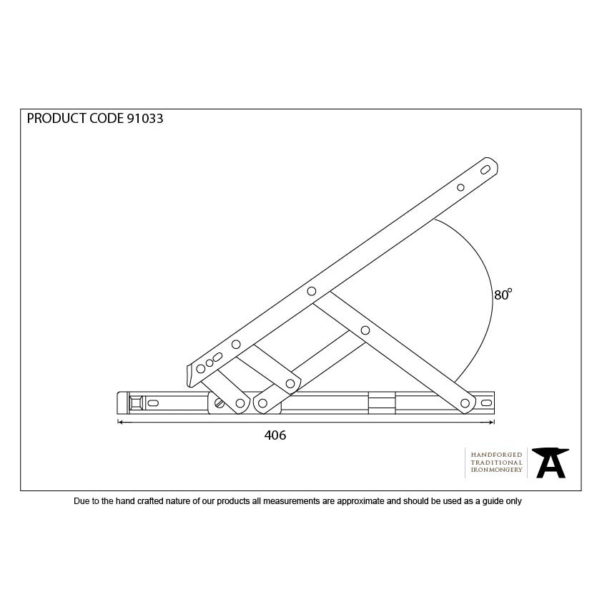SS 16" Defender Friction Hinge - Top Hung | From The Anvil-Friction Hinges-Yester Home