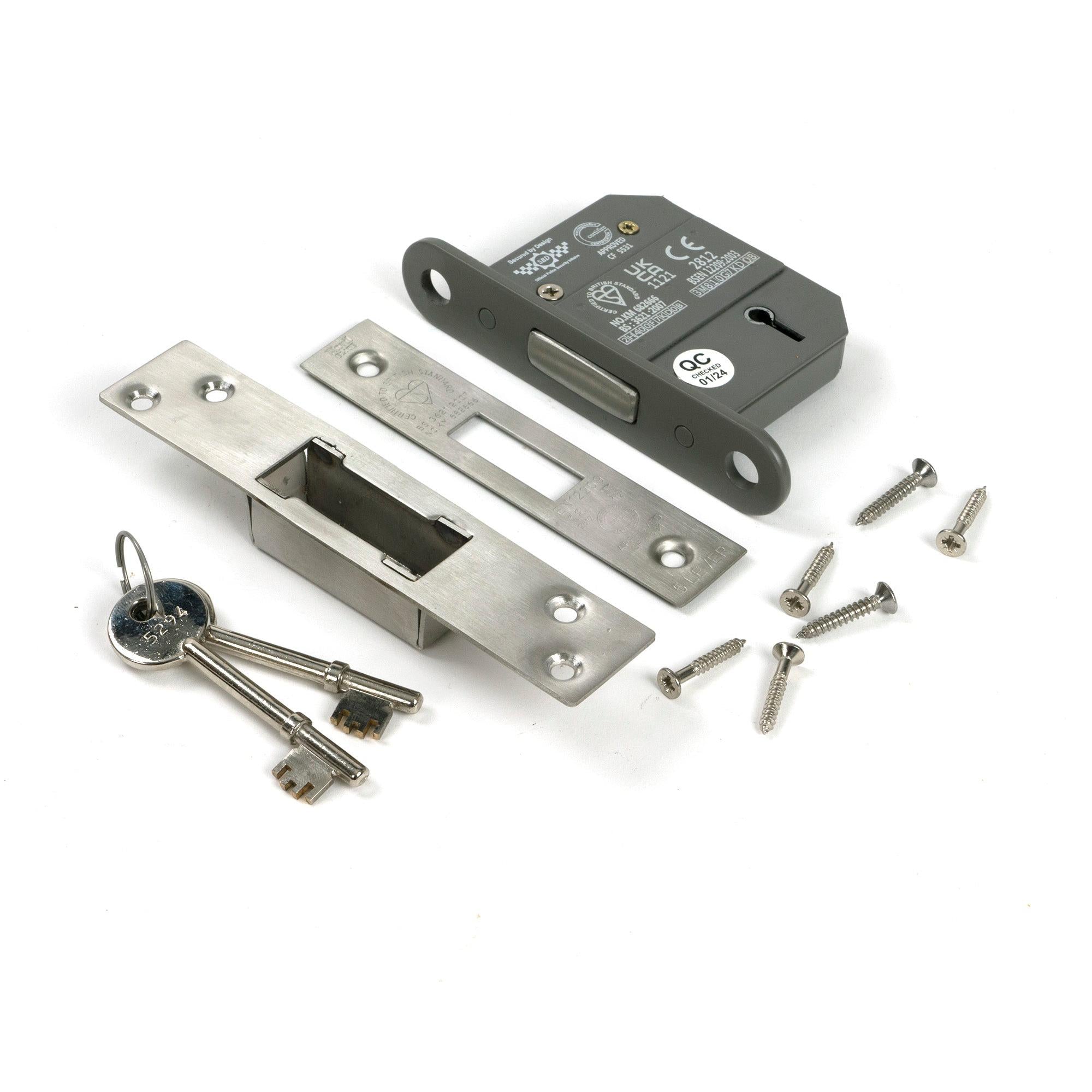 SS 2½" 5 Lever BS Deadlock | From The Anvil - Deadlocks & Deadbolts - From The Anvil - Yester Home