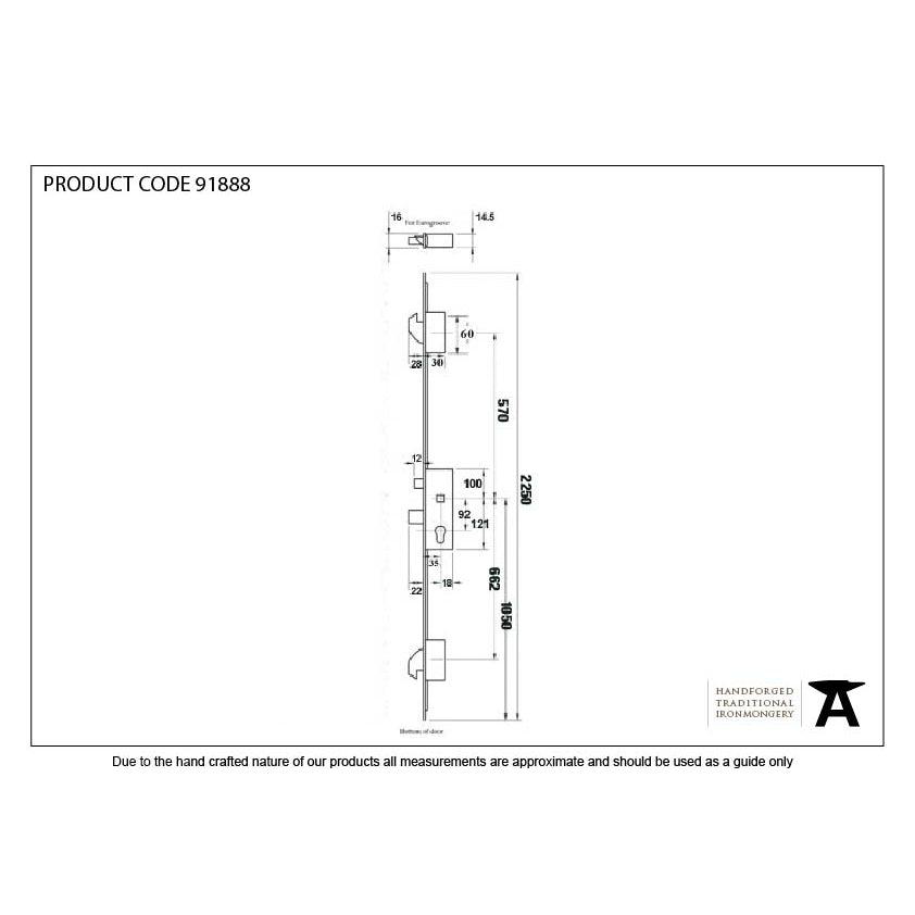 SS 35mm Backset Hook 3 Point Door Lock | From The Anvil-Multi-Point Locks-Yester Home