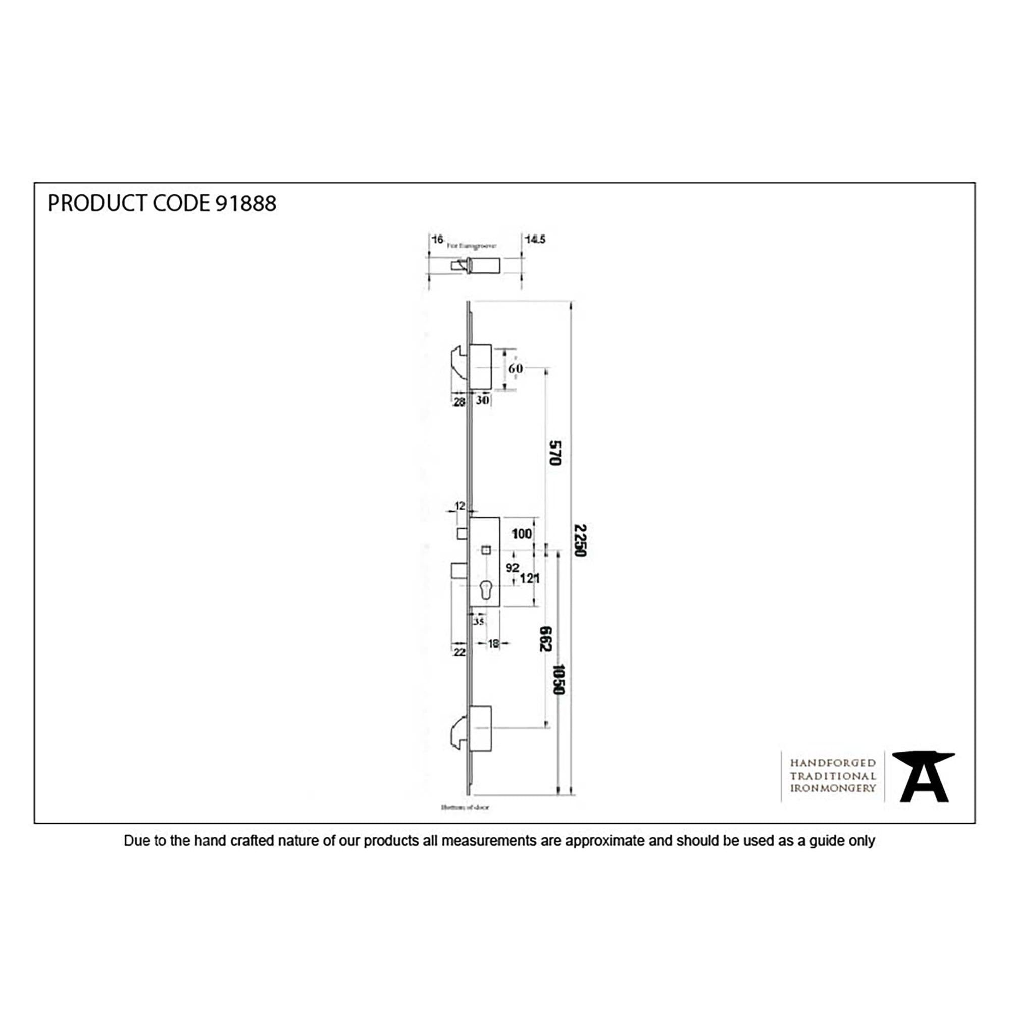 SS 35mm Backset Hook 3 Point Door Lock | From The Anvil - Multi-Point Locks - From The Anvil - Yester Home
