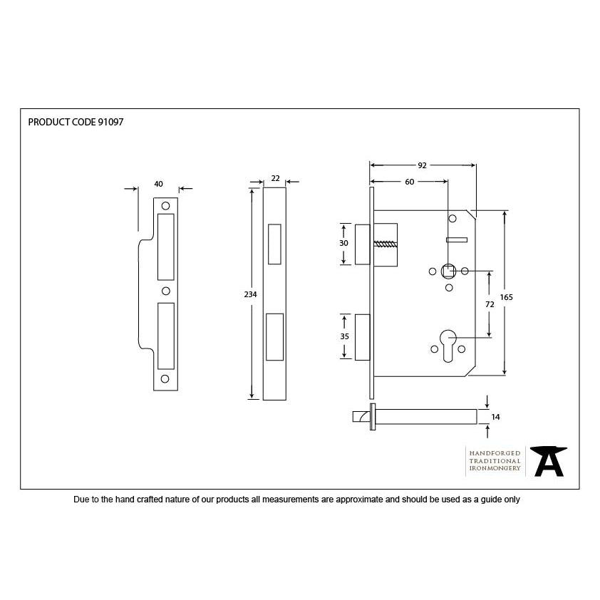 SS 60mm Backset 72mm Centre - Euro Sashlock | From The Anvil-Euro Locks-Yester Home