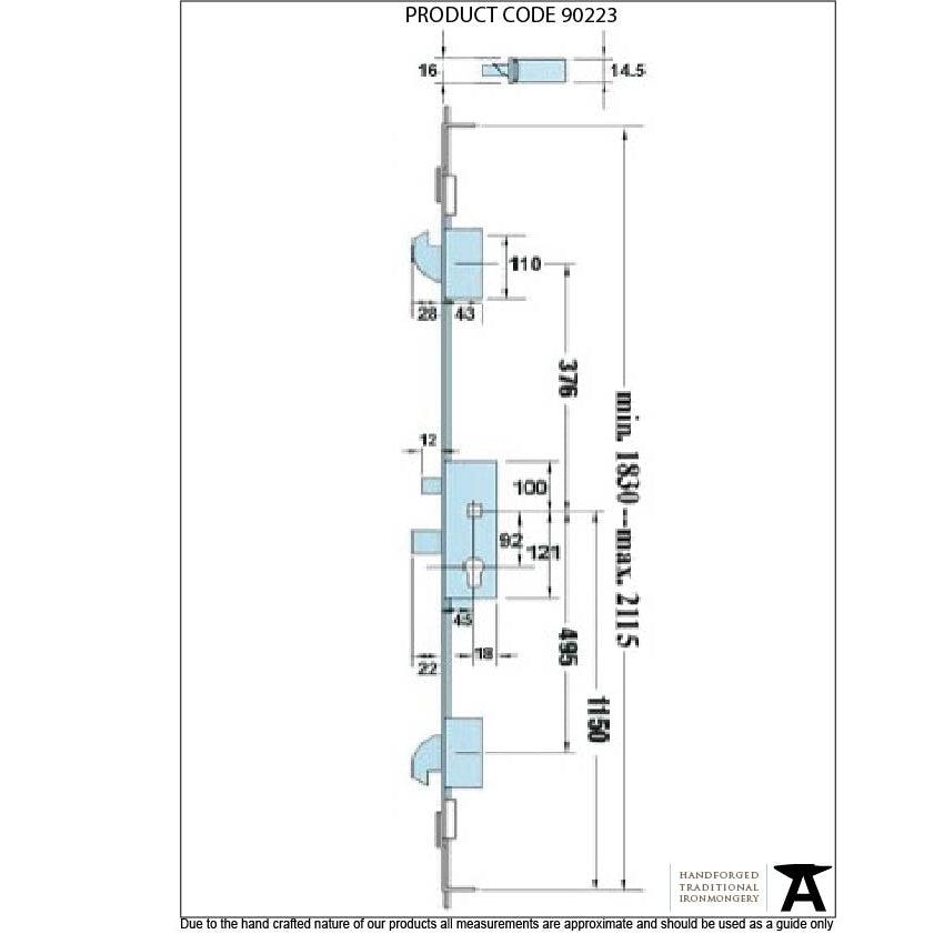 SS French Door Multipoint Lock Kit 44mm Door | From The Anvil-Multi-Point Locks-Yester Home