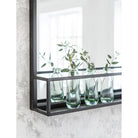 Sapperton Mirror with Shelf, Wide in Black - Iron-Mirrors-Yester Home