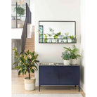 Sapperton Mirror with Shelf, Wide in Black - Iron-Mirrors-Yester Home