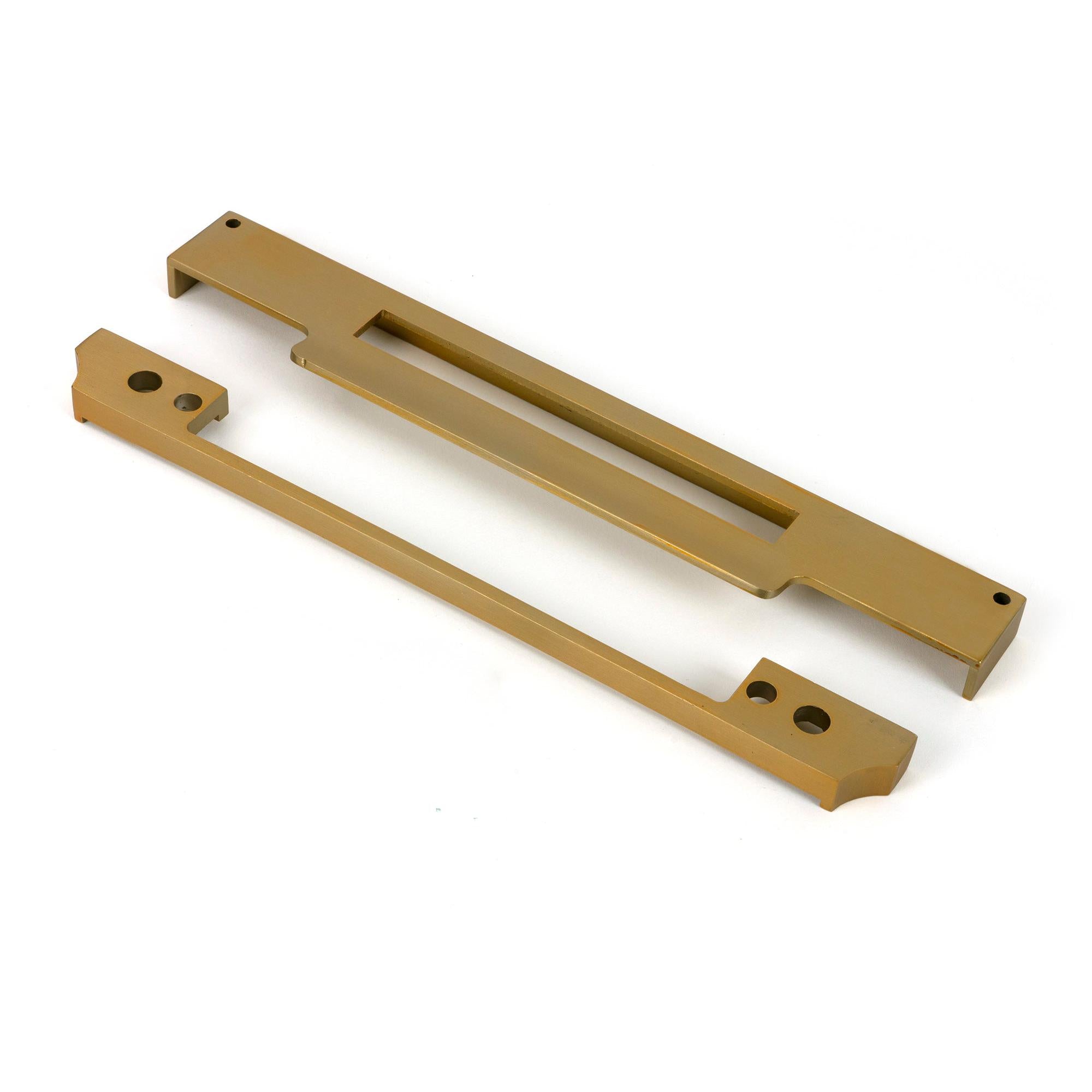 Satin Brass ½" Rebate Kit for Euro Din Sash Lock - Euro Locks - From The Anvil - Yester Home