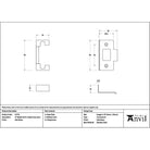 Satin Brass ½" Rebate Kit for Heavy Duty Latch - Latches - From The Anvil - Yester Home