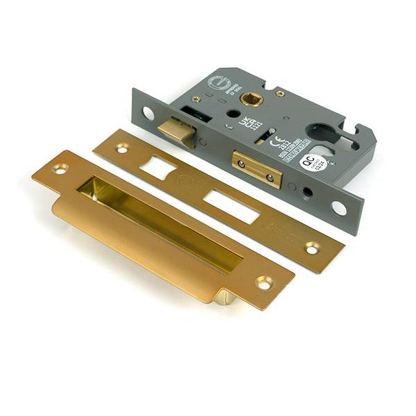 Satin Brass 2½" Euro Profile Sash Lock - Euro Locks - From The Anvil - Yester Home