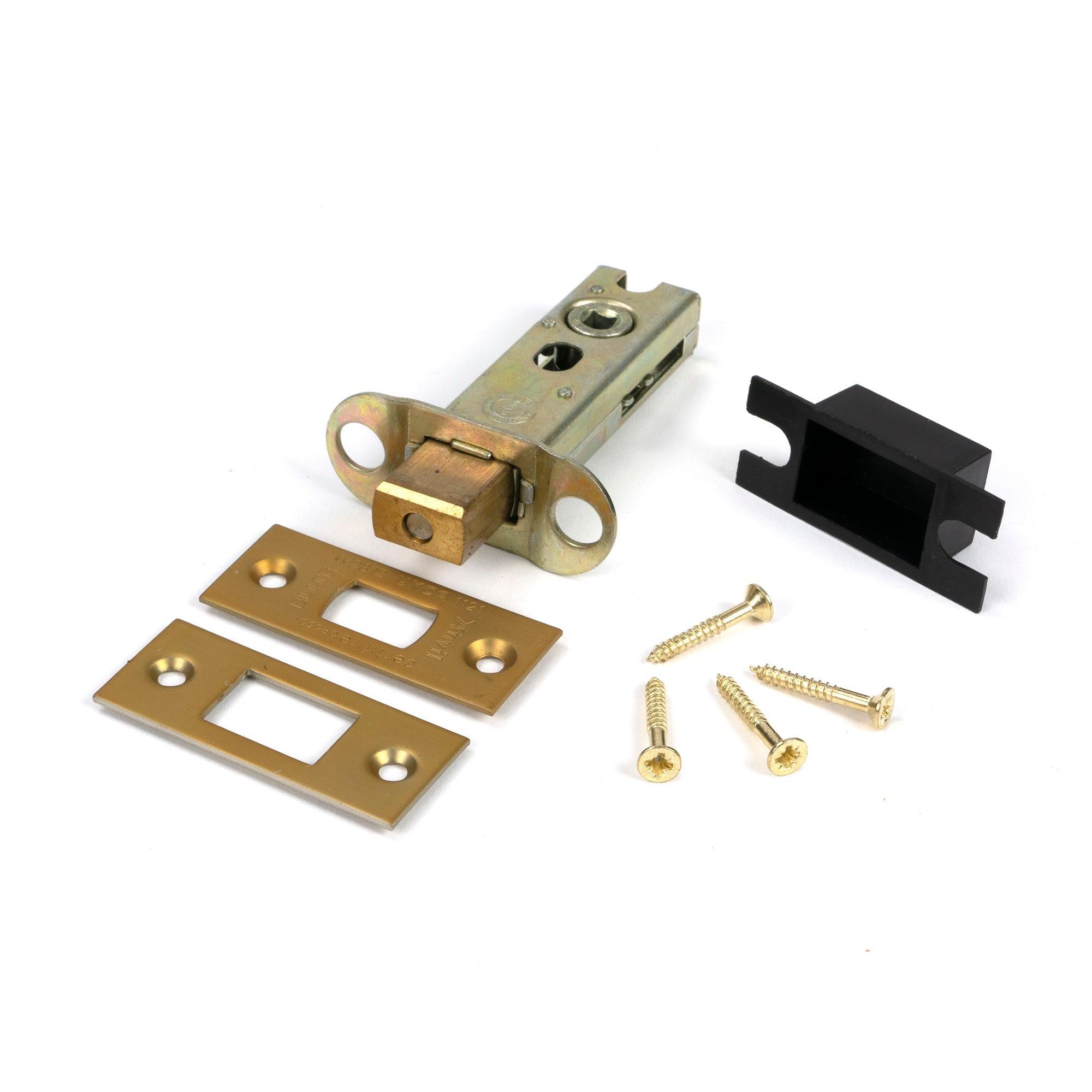 Satin Brass 3" Heavy Duty Tubular Deadbolt - Deadlocks & Deadbolts - From The Anvil - Yester Home
