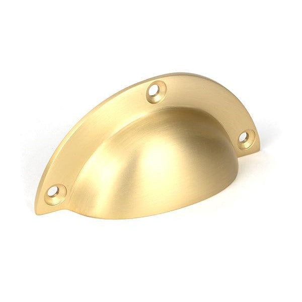 Satin Brass 4" Plain Drawer Pull | From The Anvil-Drawer Pulls-Yester Home