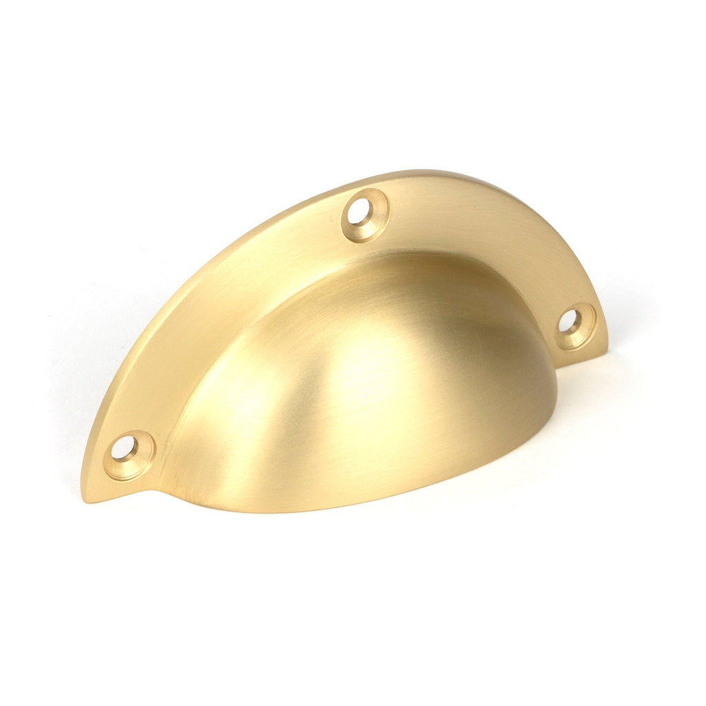 Satin Brass 4" Plain Drawer Pull | From The Anvil