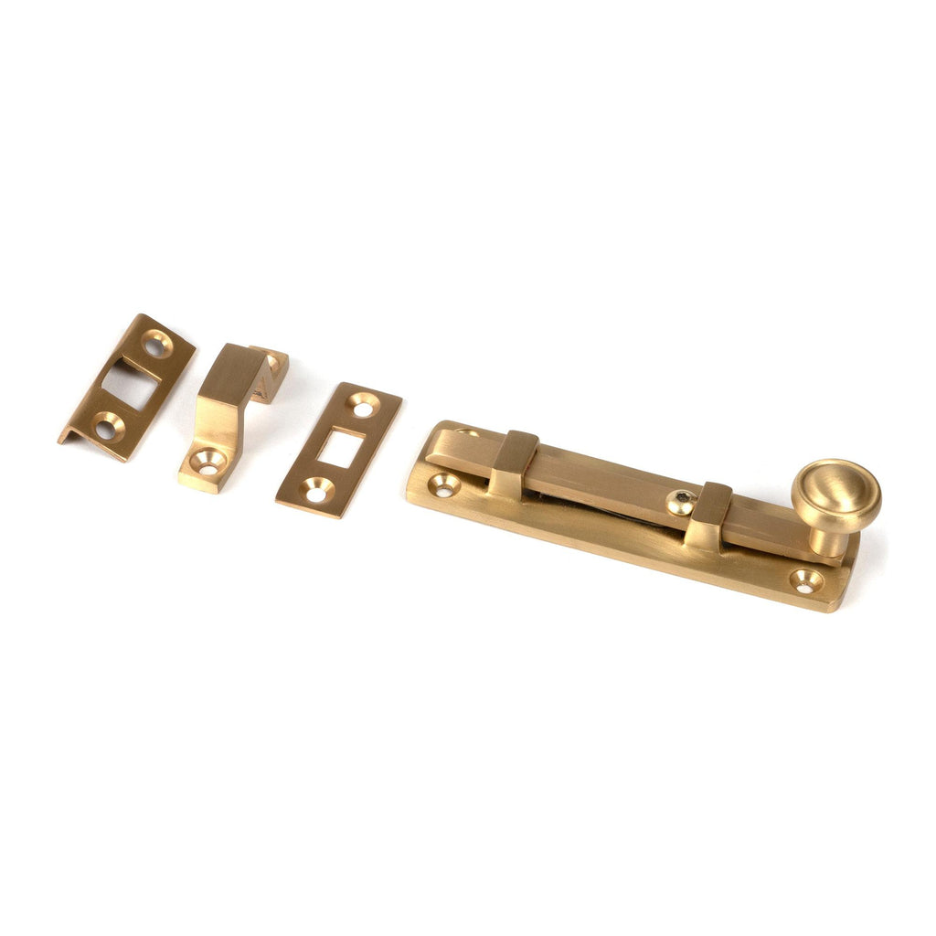 Satin Brass 4" Universal Bolt | From The Anvil-Bolts-Yester Home
