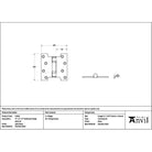 Satin Brass 4" x 2" x 4"  Parliament Hinge (pair) ss - Parliament Hinges - From The Anvil - Yester Home