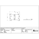 Satin Brass 4" x 4" x 6" Parliament Hinge (pair) ss - Parliament Hinges - From The Anvil - Yester Home
