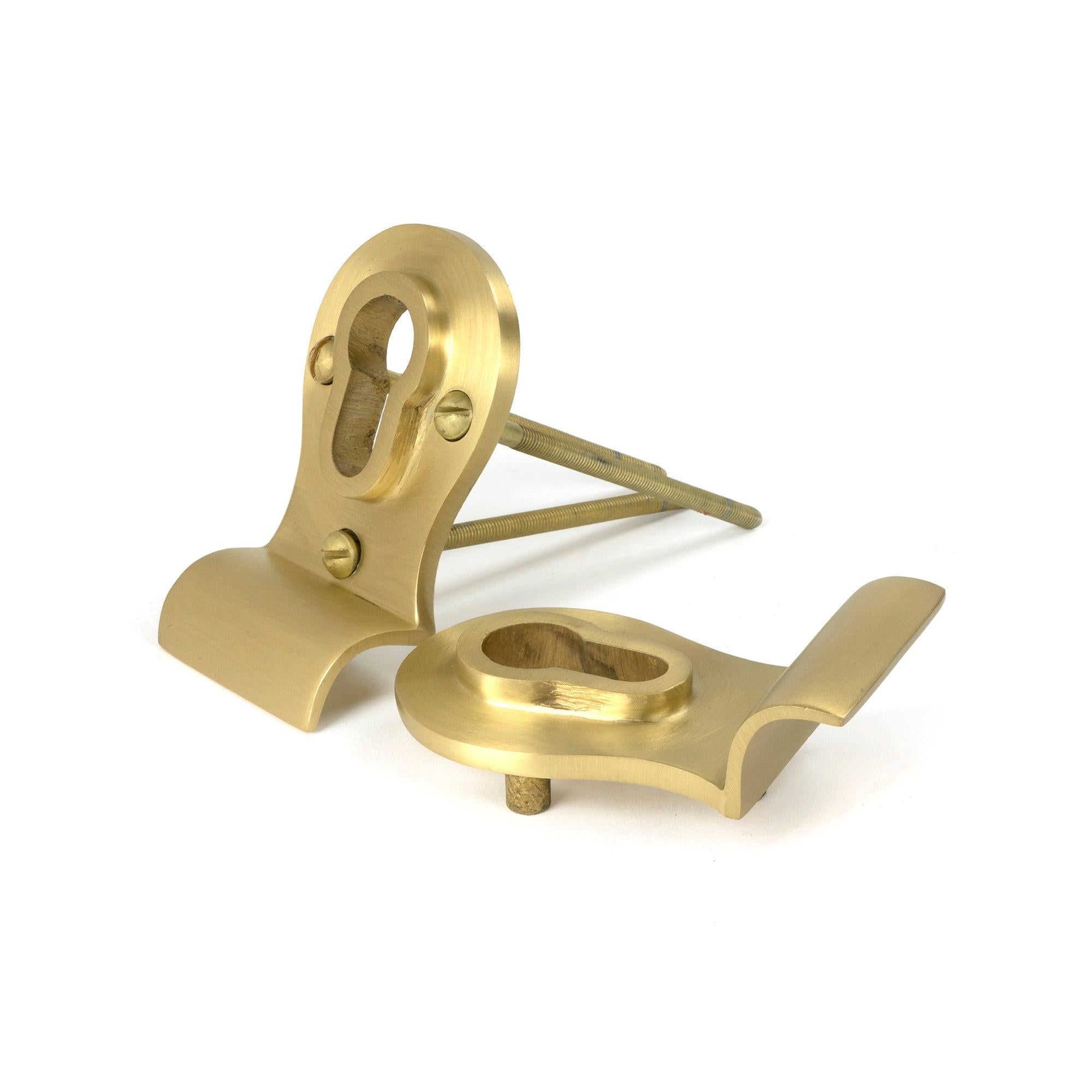 Satin Brass 50mm Euro Door Pull (Back to Back fixings) | From The Anvil - Euro Pulls - From The Anvil - Yester Home