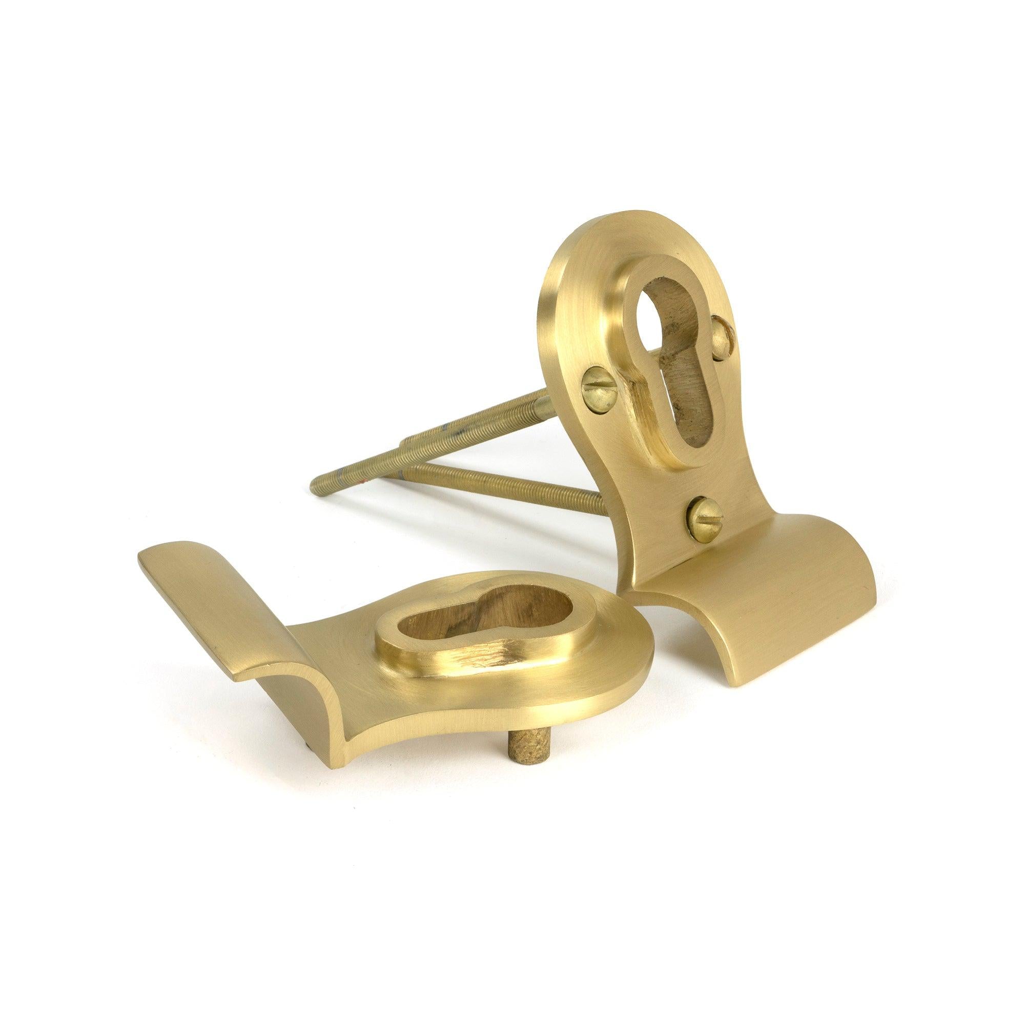 Satin Brass 50mm Euro Door Pull (Back to Back fixings) | From The Anvil - Euro Pulls - From The Anvil - Yester Home