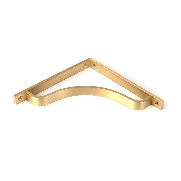 Satin Brass Abingdon Shelf Bracket (200mm x 200mm) | From The Anvil-Shelf Brackets-Yester Home