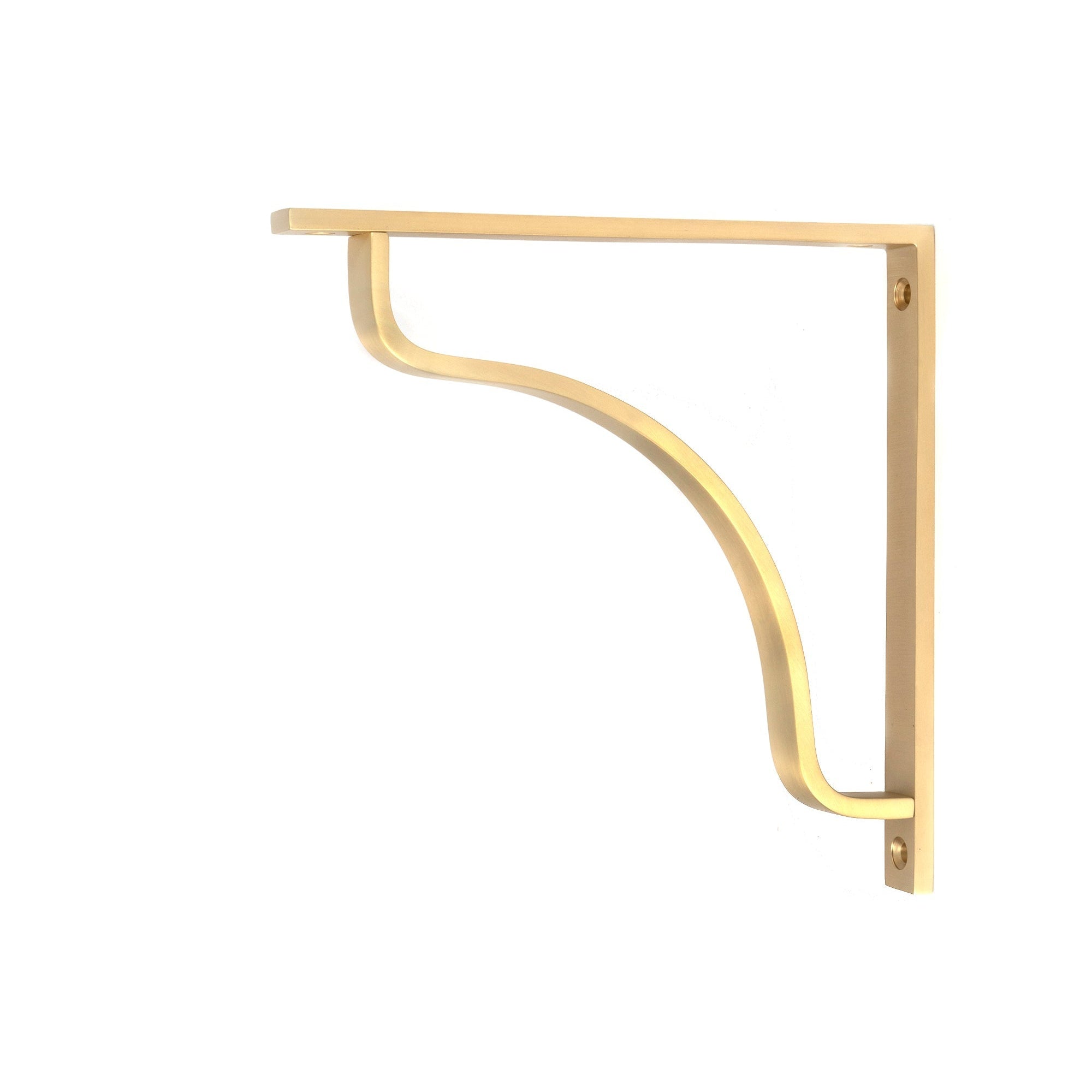 Satin Brass Abingdon Shelf Bracket (200mm x 200mm) | From The Anvil-Shelf Brackets-Yester Home