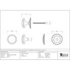 Satin Brass Art Deco Centre Door Knob | From The Anvil - Centre Door Knobs - From The Anvil - Yester Home