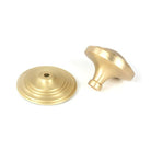 Satin Brass Art Deco Centre Door Knob | From The Anvil-Centre Door Knobs-Yester Home