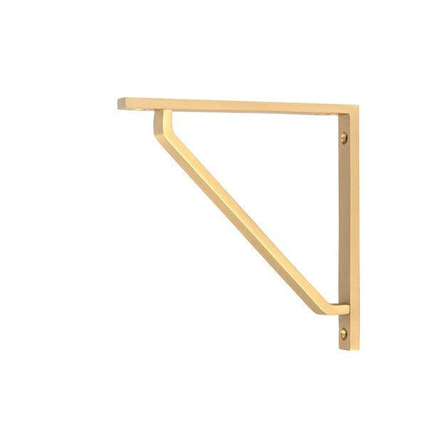 Satin Brass Barton Shelf Bracket (150mm x 150mm) | From The Anvil-Shelf Brackets-Yester Home
