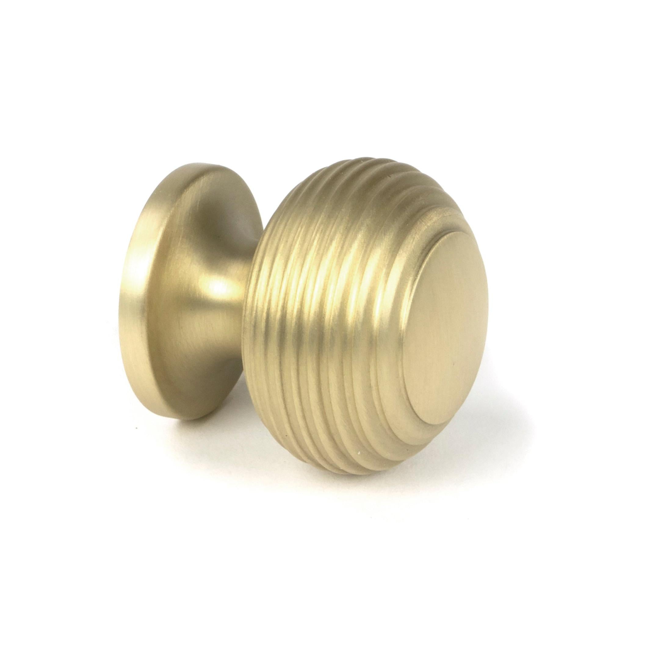 Satin Brass Beehive Cabinet Knob 30mm | From The Anvil - Cabinet Knobs - From The Anvil - Yester Home