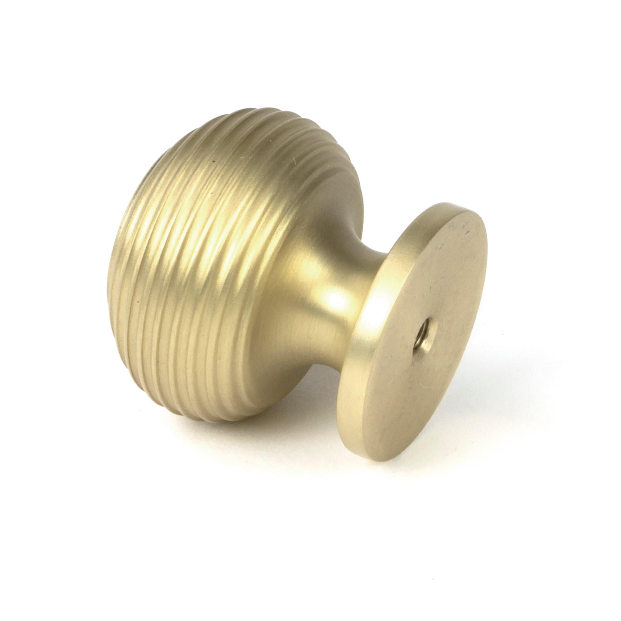 Satin Brass Beehive Cabinet Knob 30mm | From The Anvil - Cabinet Knobs - From The Anvil - Yester Home