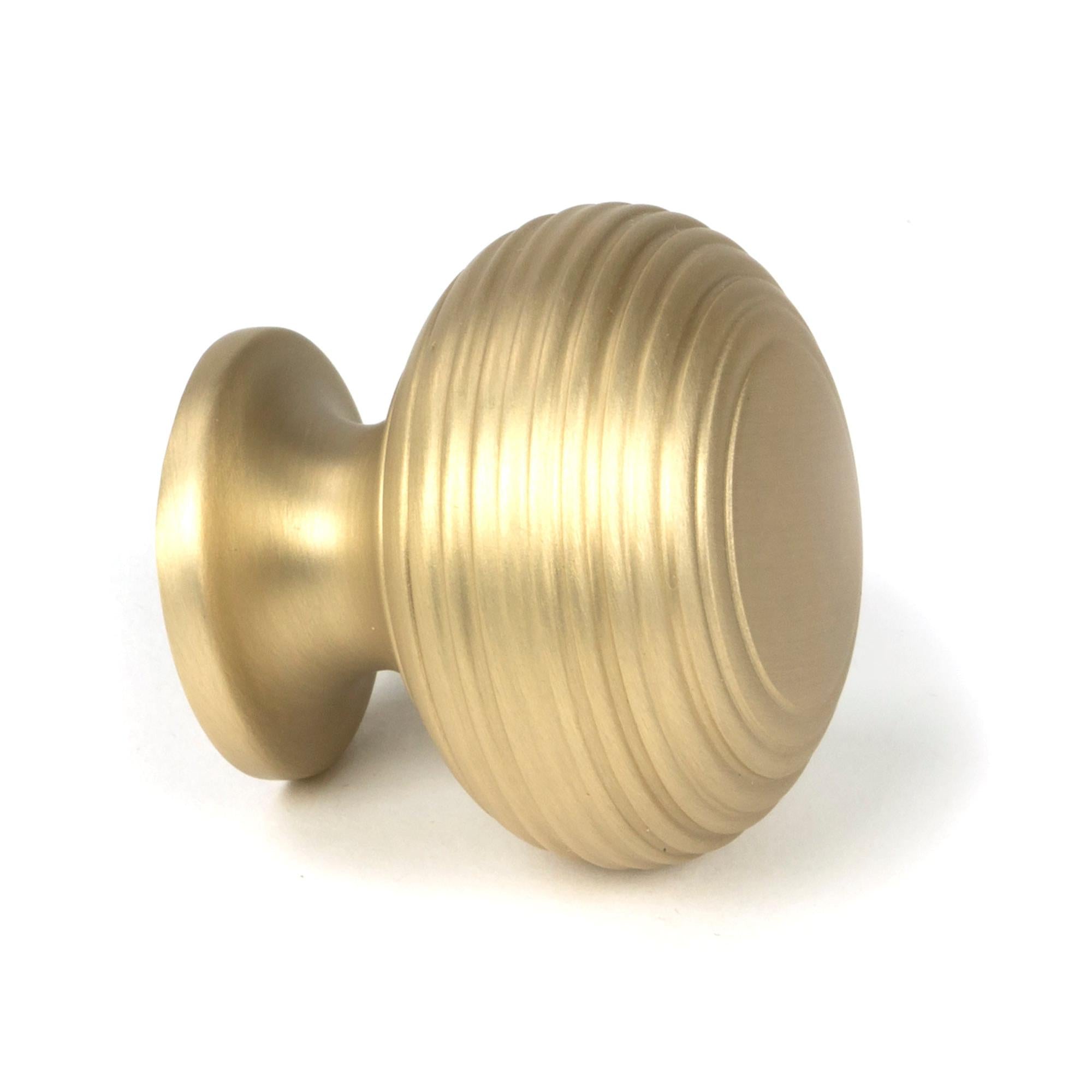 Satin Brass Beehive Cabinet Knob 40mm | From The Anvil - Cabinet Knobs - From The Anvil - Yester Home