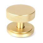 Satin Brass Brompton Centre Door Knob (Art Deco) | From The Anvil-Centre Door Knobs-Yester Home
