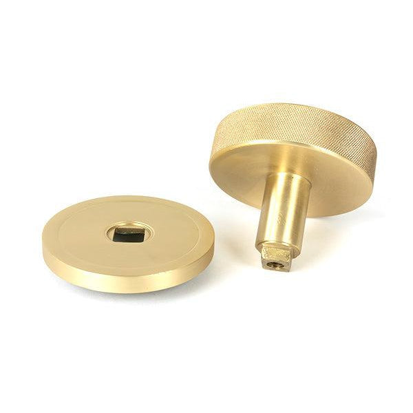 Satin Brass Brompton Centre Door Knob (Plain) | From The Anvil-Centre Door Knobs-Yester Home