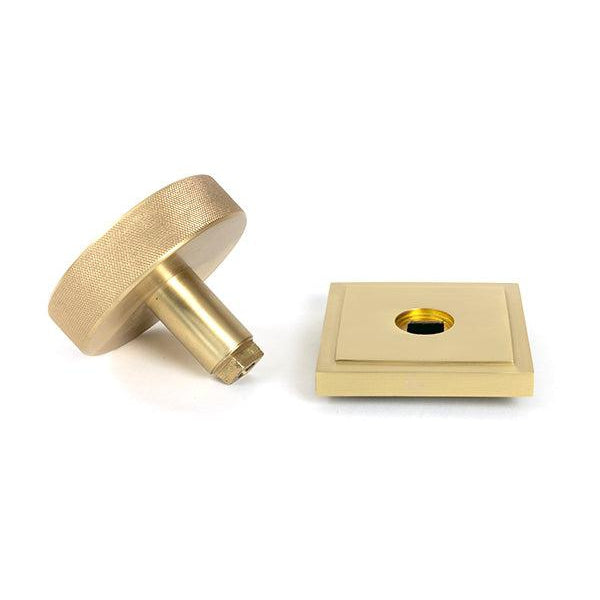 Satin Brass Brompton Centre Door Knob (Square) | From The Anvil-Centre Door Knobs-Yester Home