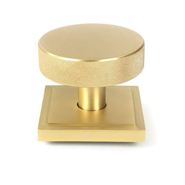 Satin Brass Brompton Centre Door Knob (Square) | From The Anvil-Centre Door Knobs-Yester Home